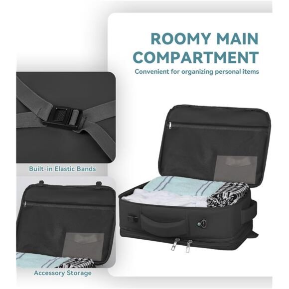 Travel Backpack, 50L Expandable Extra Large Laptop Backpack, Carry On Backpack - Picture 6 of 7